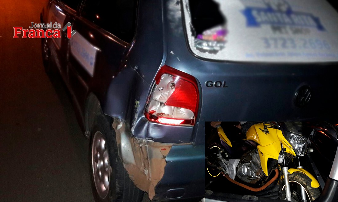 Colisão entre carro e moto deixa motoqueiro ferido na Avenida Willian Azzuz