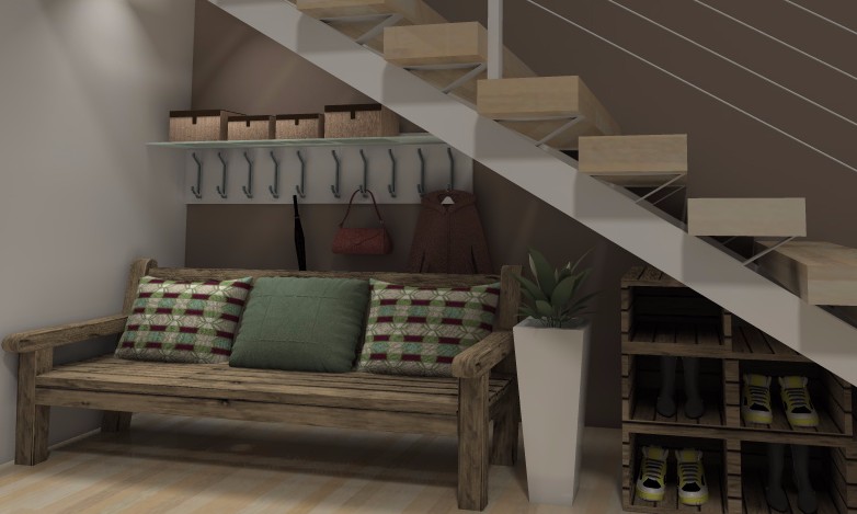 Escadas ganham conotação decorativa e seus vãos recebem várias utilidades