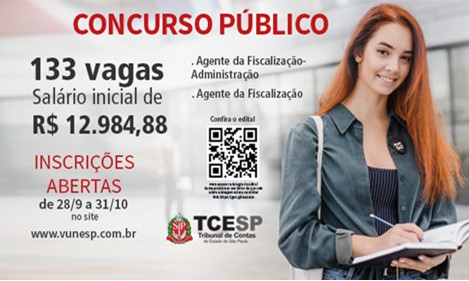 Inscrições para 133 cargos de Agente da Fiscalização do TCE começam quinta (28)