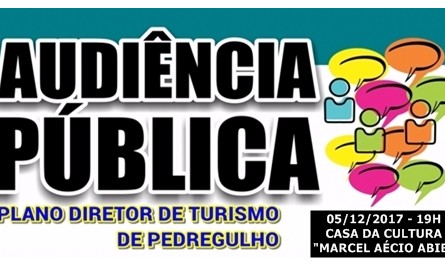 Audiência Pública debaterá Plano Diretor de Turismo de Pedregulho