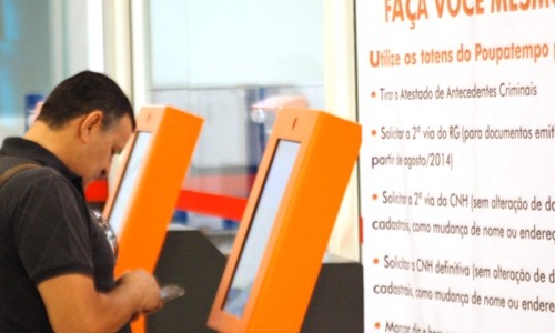 Poupatempo oferecerá serviços em totens de autoatendimento