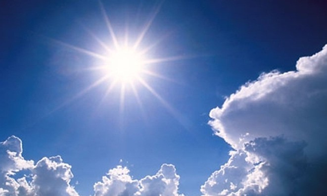 Segunda-feira terá sol durante todo o dia e poucas nuvens no céu