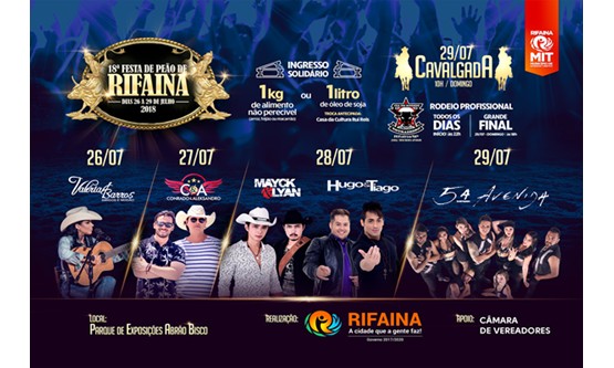 18ª Festa do Peão de Rifaina define shows e postos de troca do Ingresso Solidário