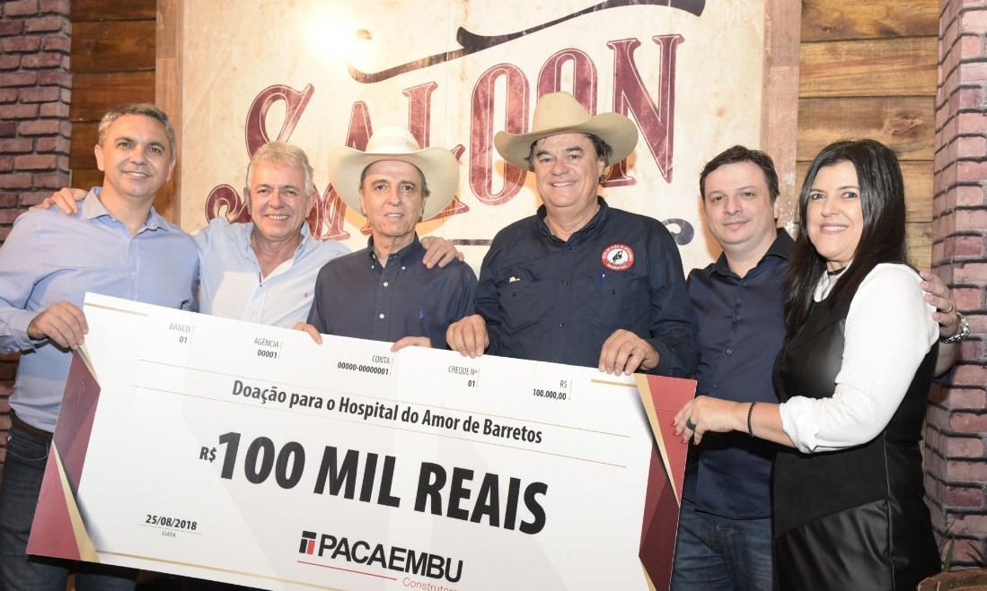 Pacaembu doa R$ 100 mil para o Hospital de Amor na Festa do Peão de Barretos