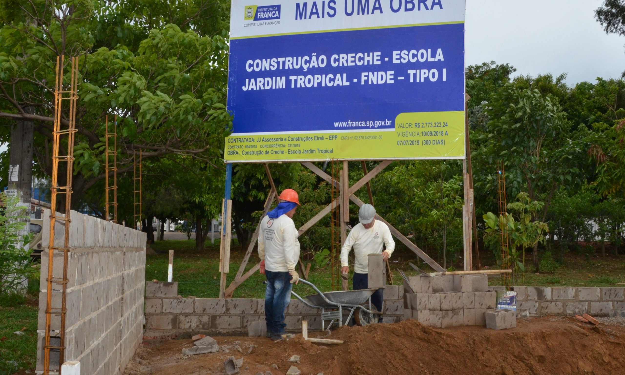 Começaram esta semana as obras da creche do bairro Jardim Tropical