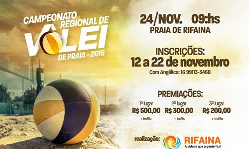 Rifaina lança inscrições para Torneio Regional de Vôlei de Praia no Calçadão