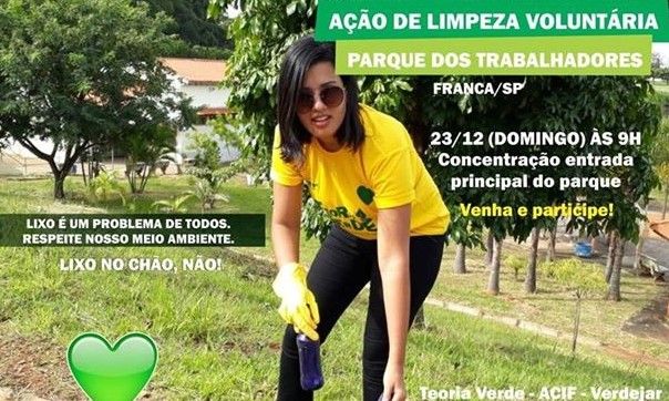 Parque dos Trabalhadores recebe voluntários para limpeza no domingo, 23