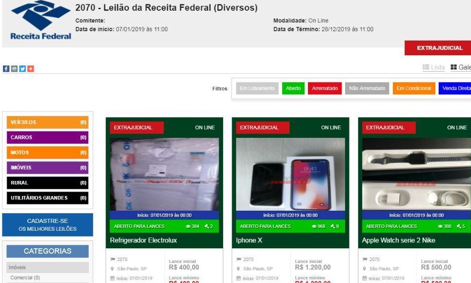 Falso auditor fiscal é preso aplicando golpe em leilão da Receita Federal