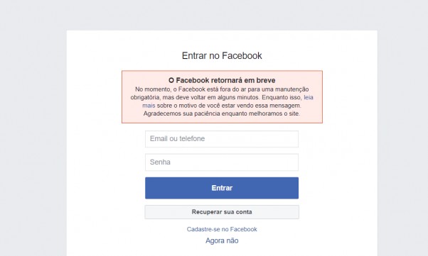 Facebook, WhatsApp e Instagram têm instabilidade e ficam fora do ar hoje (13)