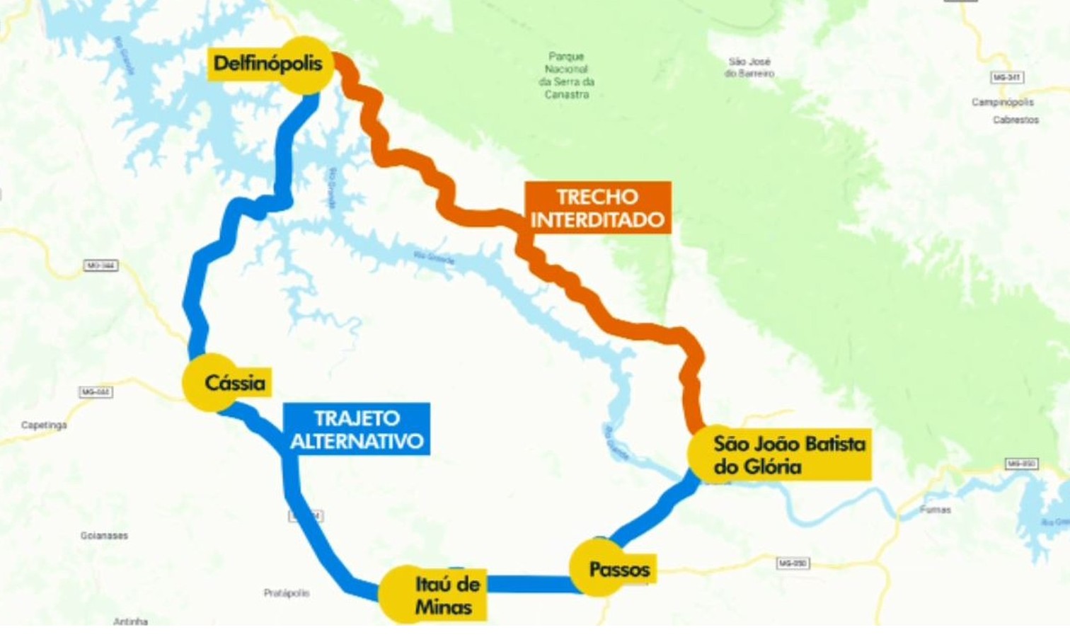 Motoristas devem fazer desvio de 100 km por interdição na BR-464
