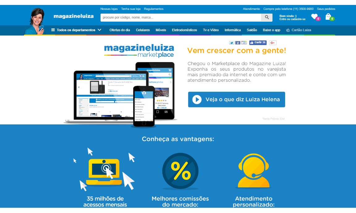 E-commerce do Magazine Luiza cresce 56% no segundo trimestre do ano