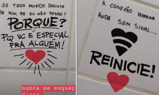 Mensagens de suicídio em banheiro de escola têm resposta: ‘Você é especial’
