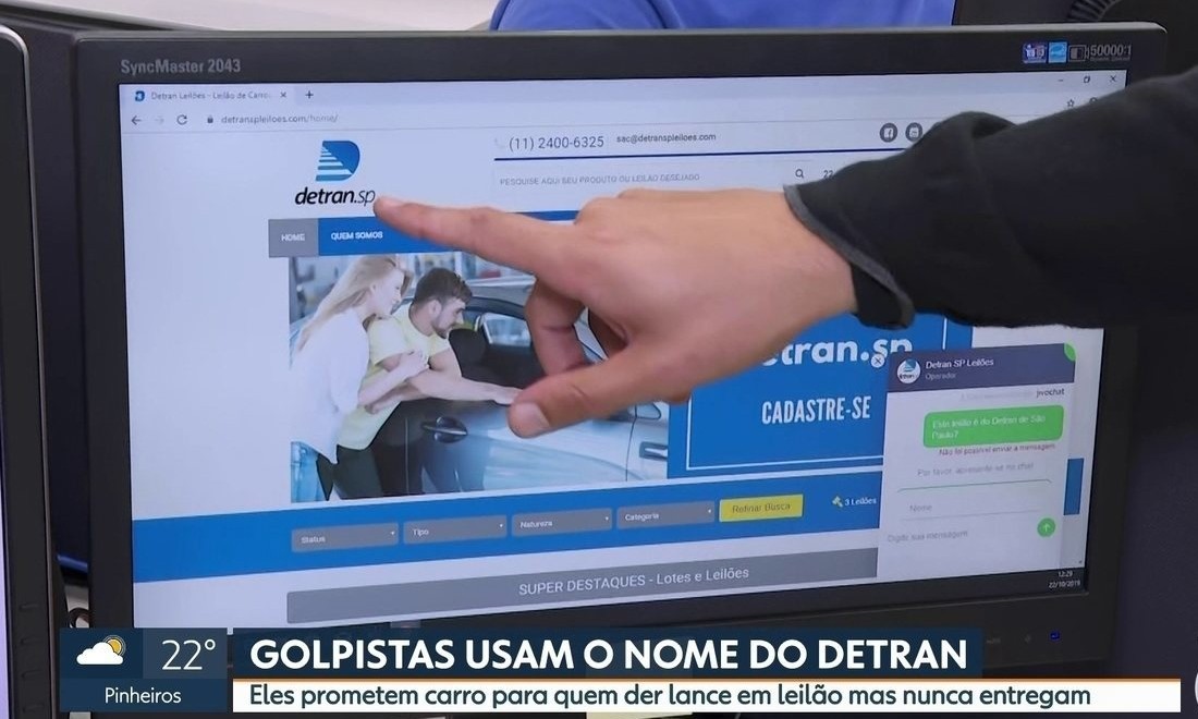 Golpistas estão criativos: imitaram site do Detran para enganar compradores