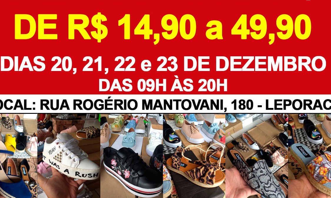 Acontece em Franca, bazar com sapatos a partir de R$ 14,90: de hoje (20) a dia 23