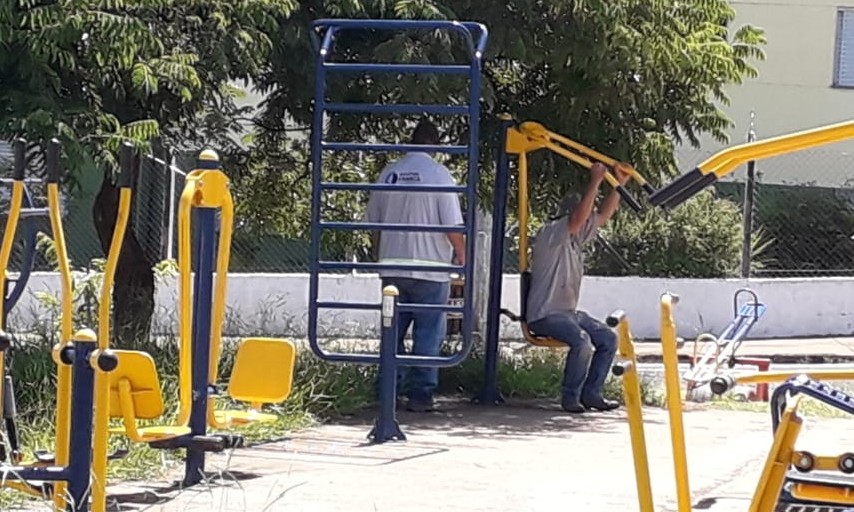 Academias ao Ar Livre e parques infantis passam por manutenção em Franca