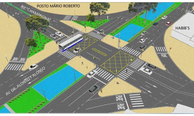 Nova obra na rotatória da Champagnat pode sair do papel por R$ 3,12 milhões