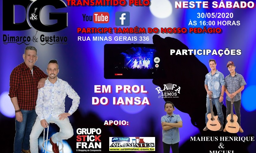 Solidariedade: sábado (30) tem live animada e pedágio para ajudar o IANSA