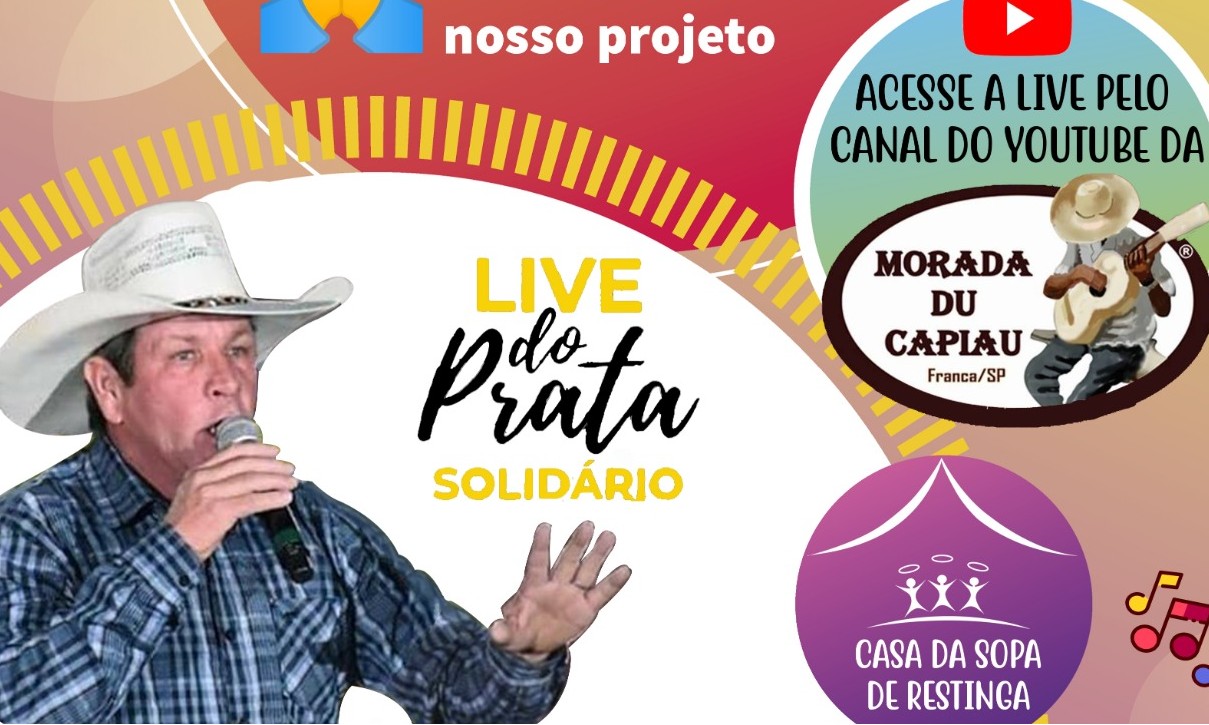 “Live do Prata Solidário” é neste sábado, 02, para Casa de Sopa de Restinga