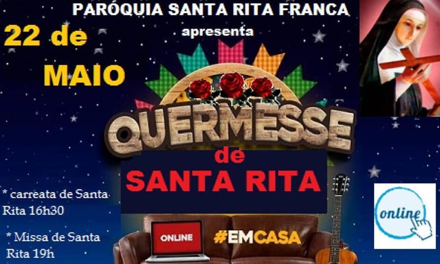 Paróquia Santa Rita, em Franca, realiza quermesse e carreata nesta sexta, 22