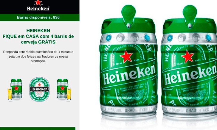 Barril de Heineken de graça? Cuidado com o golpe que circula pelo WhatsApp