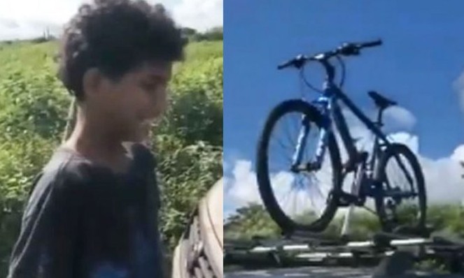 Menino ajuda ciclistas perdidos, recusa dinheiro e chora com surpresa: vídeo