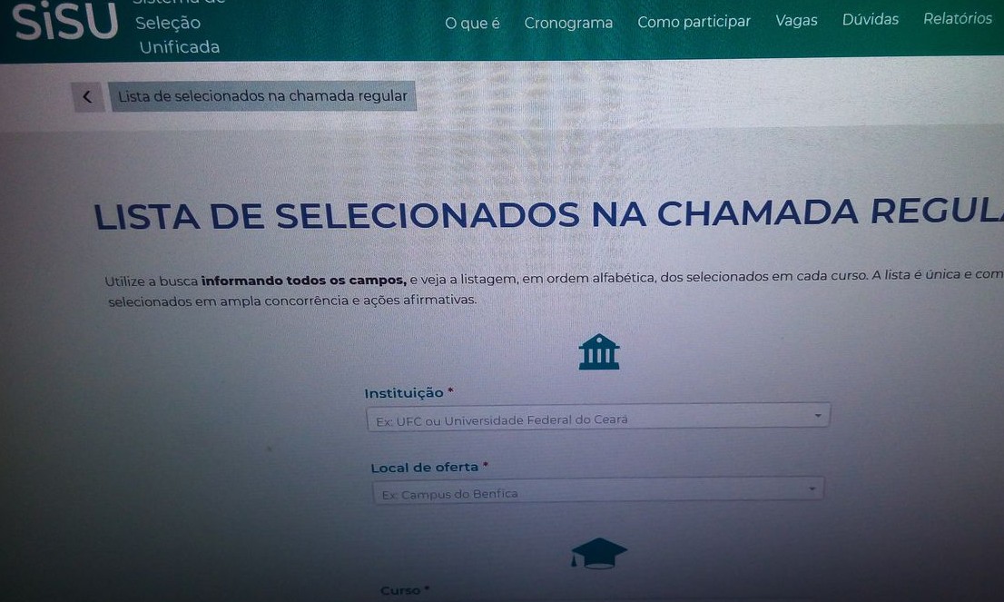 Matrícula dos aprovados na primeira chamada do Sisu começa nesta quinta