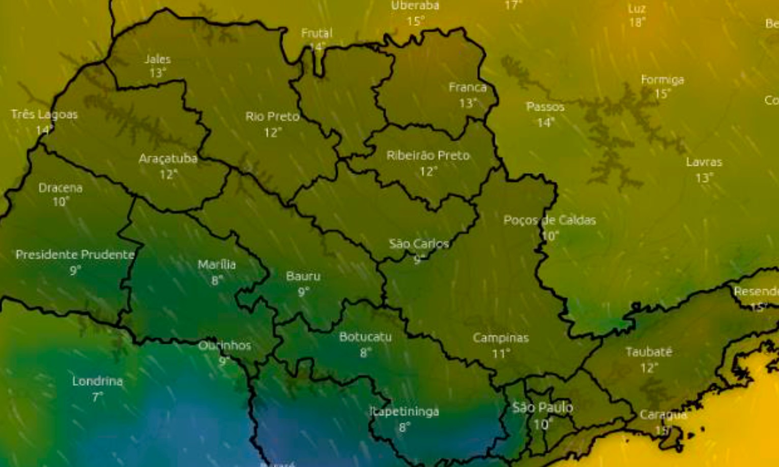Defesa Civil alerta sobre chegada de frente fria na região a partir do dia 20
