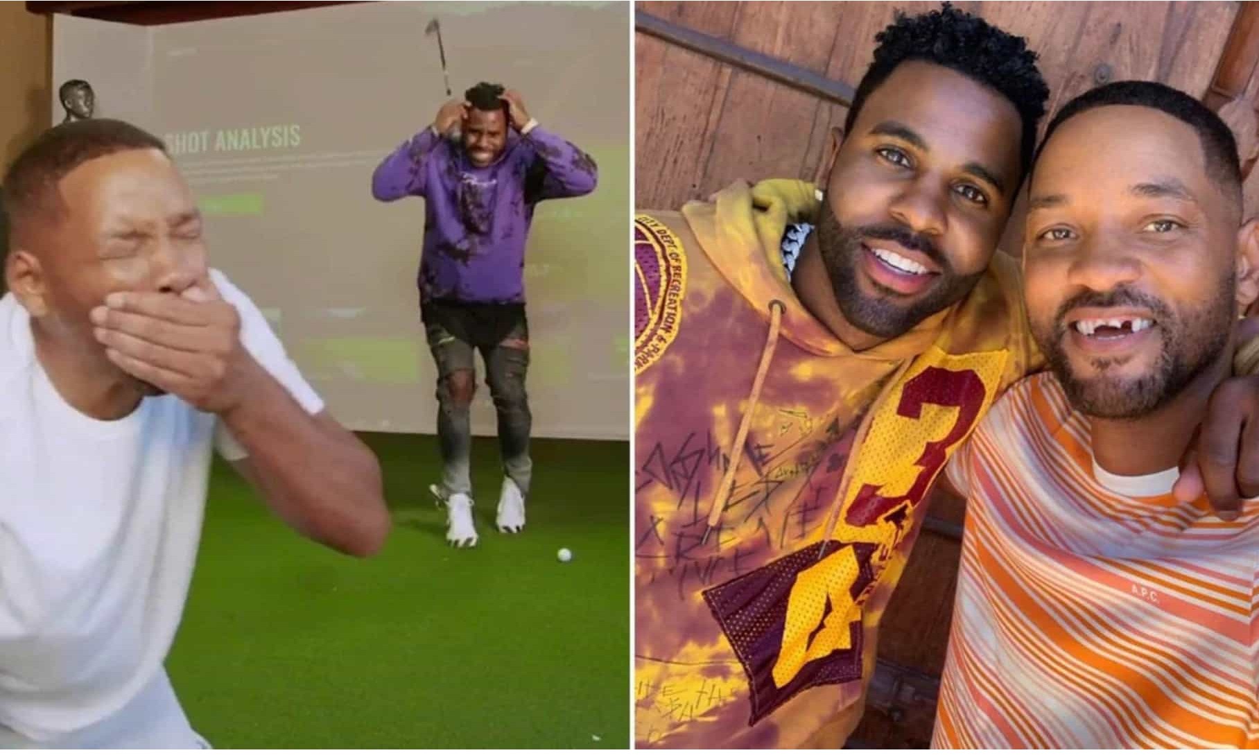Will Smith mostra dentes quebrados após jogar golfe com Jason Derulo
