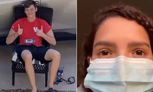 Jovem espera namorada se curar da Covid-19 sentado em frente à casa dela
