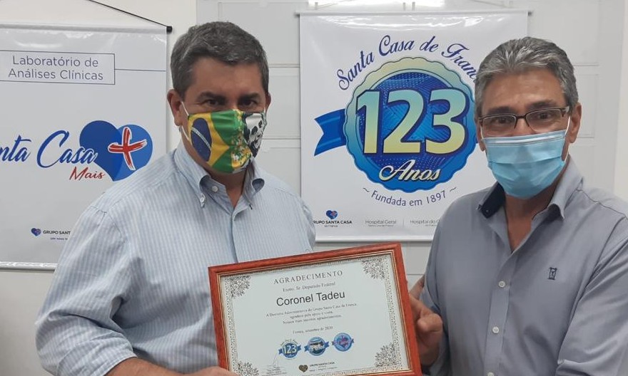 Deputado Federal Coronel Tadeu visita Grupo Santa Casa de Franca