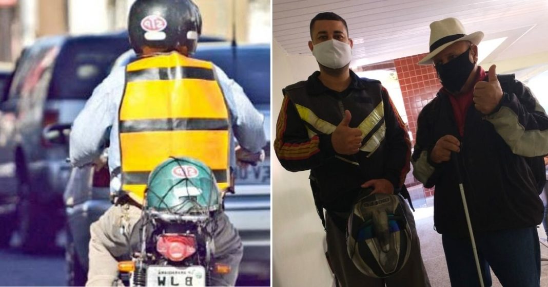 Mototaxista leva idoso até médico e não o deixa sozinho até sua carona chegar