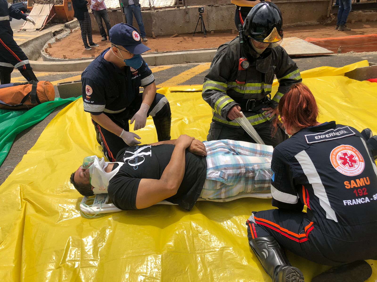 Em Franca, SAMU realiza treinamento de capacitação em simulação de incêndio