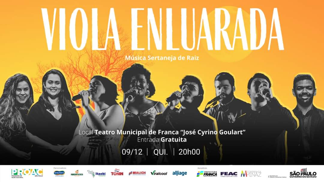 Teatro Municipal de Franca recebe nesta quinta, 09, o show musical ‘Viola Enluarada’