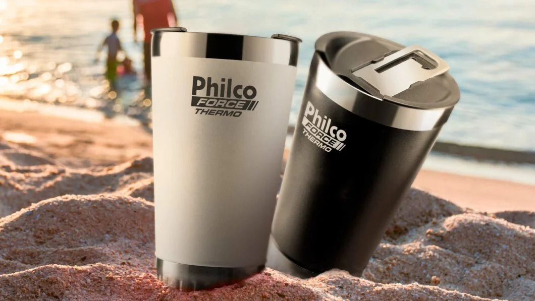 Philco lança rival do copo Stanley que promete bebida gelada por até 20 horas