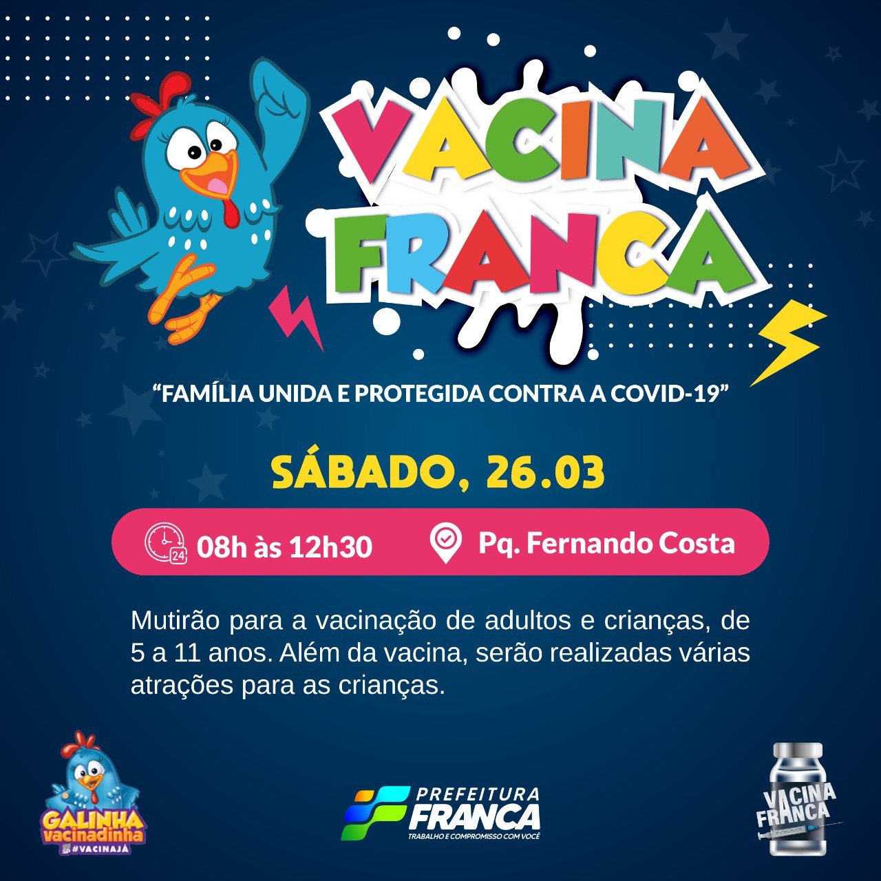 2º Vacina Franca acontece neste sábado e antecipa campanha contra Influenza