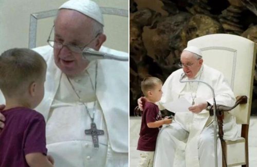 Papa Francisco faz cafuné em menino que invadiu cerimônia no Vaticano. Veja mais - Jornal da Franca