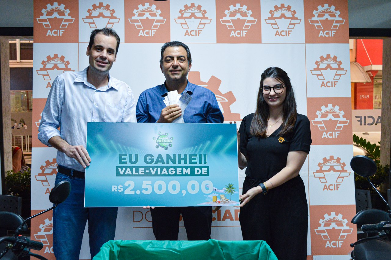 ACIF premia consumidores de Franca e região com vales-viagem no valor de R$ 2,5 mil