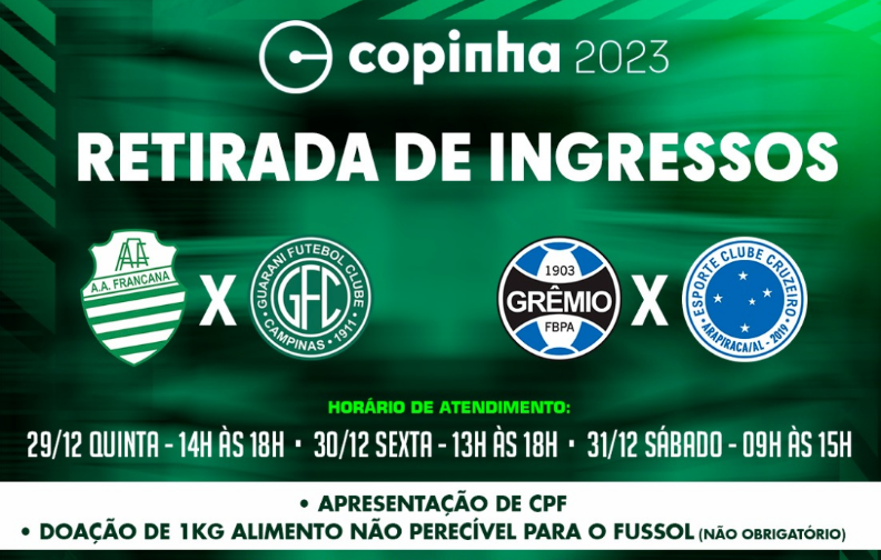 Quer assistir a Francana na Copa São Paulo na faixa? Ingressos estão sendo entregues