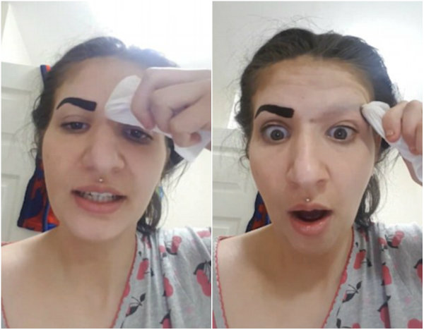 Produto de beleza comprado na internet some com a sombrancelha de mulher
