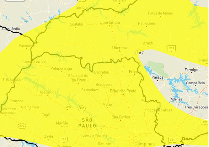Inmet alerta que chuva de granizo pode atingir cidades da região até esta terça (03)