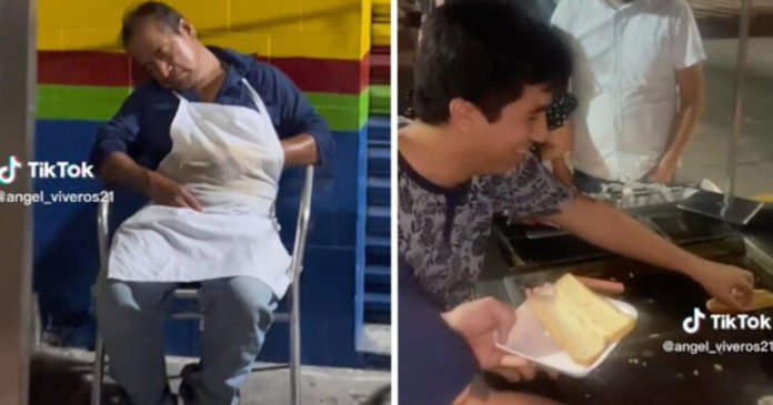 Vendedor de cachorro-quente pega no sono e adolescentes vendem lanches por ele