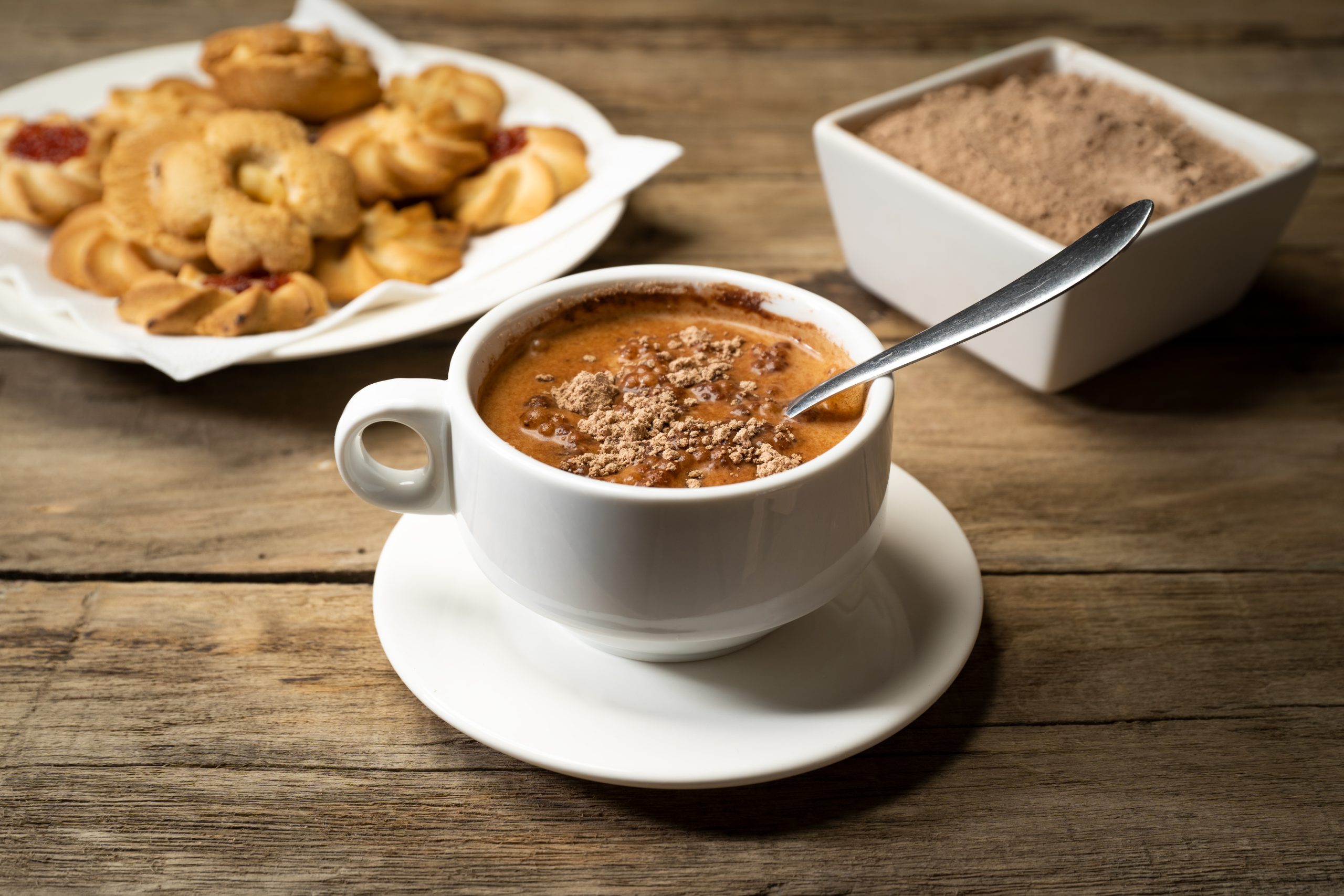 outono chocolate quente