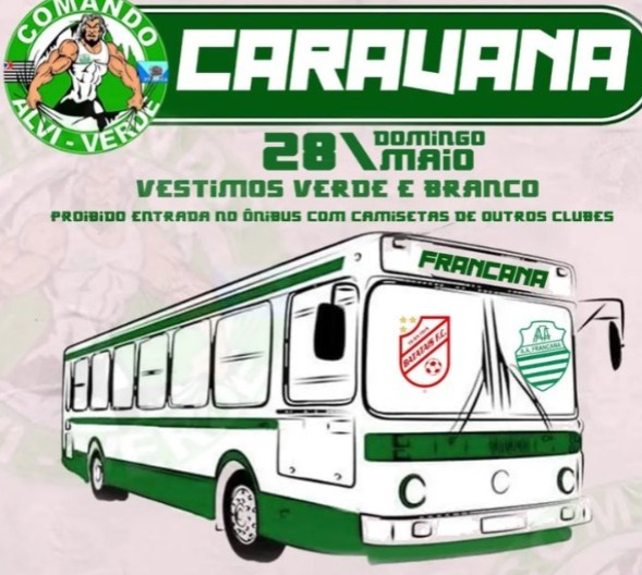 Torcida da Francana organiza excursão para partida contra o Batatais pelo Paulista
