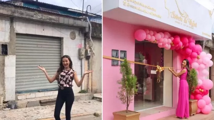 Cabeleireira viraliza ao mostrar antes e depois do sonho de ser dona de salão