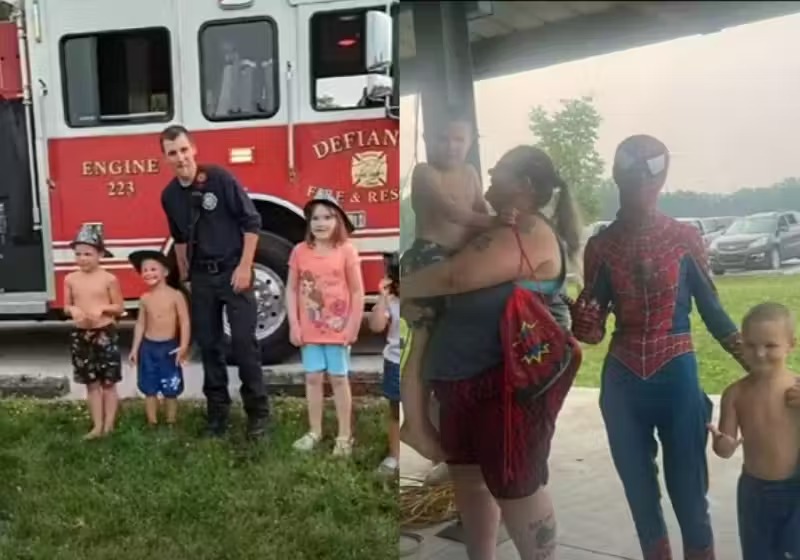 Ninguém aparece no aniversário de 2 meninos, mas vizinhos fazem o dia valer a pena