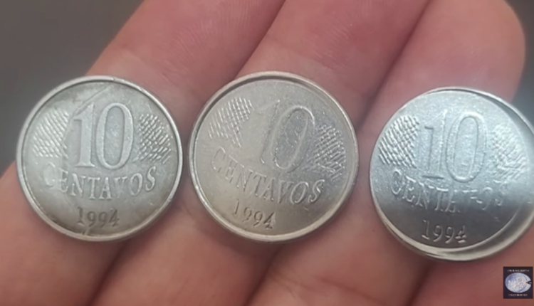 Moeda de 10 centavos com um pequeno erro de cunhagem pode valer ate R$ 850,00