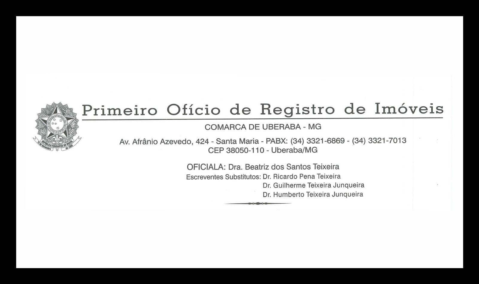 Primeiro Ofício de Registro de Imóveis – Comarca de Uberaba-MG – Edital de Intimação