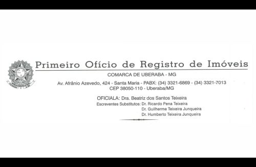 Primeiro Ofício de Registro de Imóveis – Comarca de Uberaba-MG – Edital de Intimação - Jornal da Franca