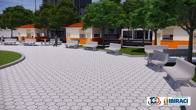 Prefeitura da região inicia construção de quiosques na sua praça central. Saiba mais