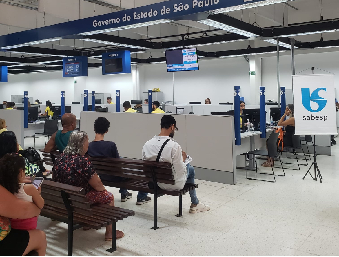 Já faz um ano que a Sabesp está atendendo dentro do Poupatempo de Franca